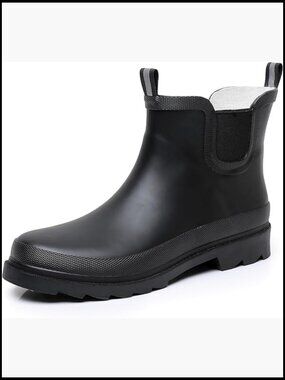 Waterproof Ankle Rain Boots Chelsea Garden Shoes Slip-Resistant Comfort Insole